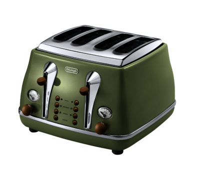 DELONGHI  Icona Vintage CTOV4003GR 4-Slice Toaster - Olive Green